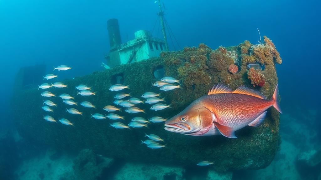 A wreck deck alive with fish and encrusting coral.